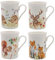 Tamersgifts Wildlife Coffee Mugs Fine China, 300ml, Set of 4, Hedgehog, Fox, Stag and Squirrel Design