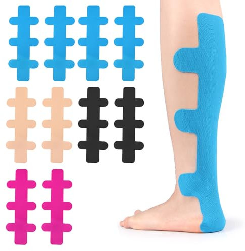 10 Stück Kinesio Tapes Tape Sport Fersensehne Precut Kinesiotapes für Fersensehne Hautfreundlich Angenehm Zu Tragen Wasserdicht und Elastisch für Fersensehnen