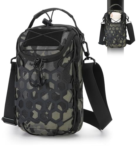 Small Magnetic Gym Bag for Men and Women with 9 Powerful Magnets,Multi-Size Magnetic Water Bottle Holder,Mini Crossbody Gym Bag for Sports, Work (Camo)