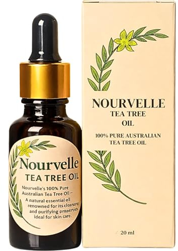 Nourvelle Australian Tea Tree Oil 20ml | 100% Pure Undiluted, For Skin, Hair, Scalp, Face & Nail Care, Aromatherapy, Melaleuca Alternifolia
