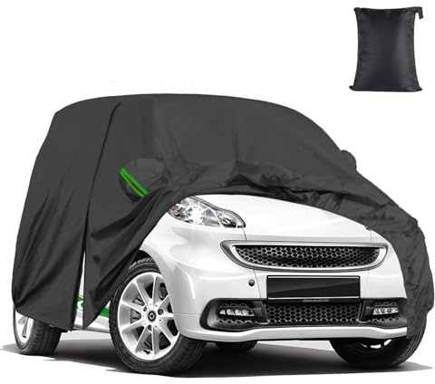 Autoabdeckung Wasserdicht Kompatibel für Smart Fortwo W453 2016–2024,Atmungsaktiv Vollgarage Autoplane für Regen Sonne Staub Schutz Auto Abdeckplane Abdeckung,Outdoor Vollgarage mit winddichter Gurt