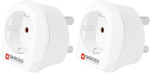 SKROSS | 1.500201-E | Europe to South Africa | Adattatore da Viaggio Internazionale per Presa Schuko e Italia a Sud Africa. Tensione e Potenza: 100V -1600W / 250V - 4000W. Protezione Anti Scossa