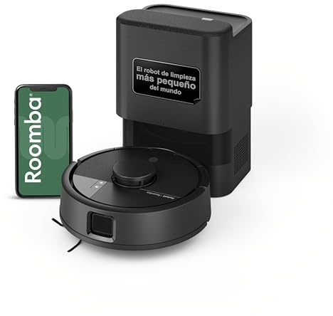 iRobot Roomba® Mini robot aspirapolvere lavapavimenti, 7.000 Pa | Con AutoEmpty™ dock, stazione autosvuotante, navigazione LiDAR, dimensioni mini, controllo con app, nero