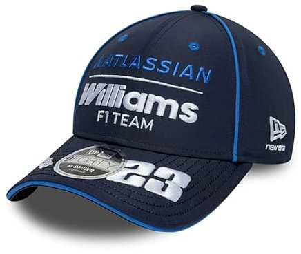 New Era Williams Racing F1 Team Offizielle Kollektion 2026 Team Alex Albon Drivers Baseball Cap Mütze Verstellbar Navy Blau