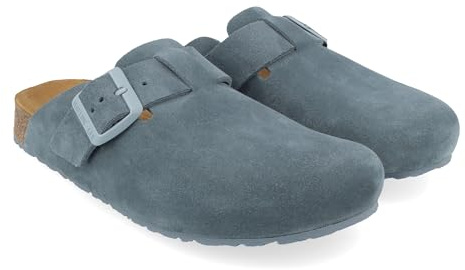 HAFLINGER Porto Eleganter Clog aus Leder Gummisohle und Kork Latex Fußbett Hausschuh Unisex