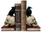 DWK - Mord und Geheimnis – Raben auf Totenköpfen, Buchstützen, Gothic, Poe, Krähe, Lesegal, Thema für Ihre Bibliothek, Heimdekoration, Bücherregal, Akzent, 21,6 cm lang