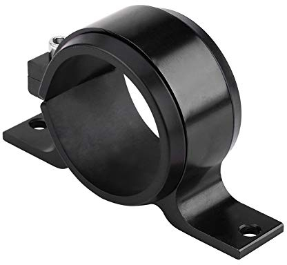 KSTE 60mm Kraftstoff Pumpe Fixierhalterung, Aluminium Legierung 60mm Auto Kraftstoffpumpe Montage Montagewinkel Single Filter Clamp Cradle Schwarz