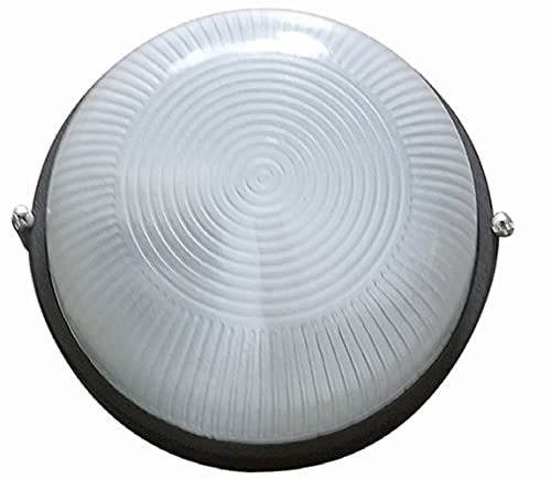 Licht-Erlebnisse Runde Außenlampe Maritim Ø19cm IP44 Bullauge FLORAID Outdoor Wandleuchte Balkon Garten Terrasse