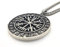 AB Viking Crafts Vikings Edelstahl Anhänger Vegvisir Wikinger Kompass mit Edelstahlkette im Schmuckbeutel