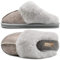 KuaiLu Pantofole Donna Invernali Pelose Pelle Chiuse Ciabatte Casa Calde Peluche Pelo Foderata Babbucce Comode Memory Foam Slippers Antiscivolo Suola Scarpe Grigio 38