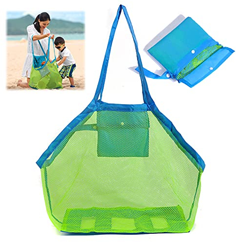 YUTOU Sandspielzeug Tasche, Strandtasche Strandspielzeug Netztasche Große, Aufbewahrungstasche für Strandspielzeug, Netztasche für Sandspielzeug, Wiederverwendbare Faltbare für Kinder Aufräumsack