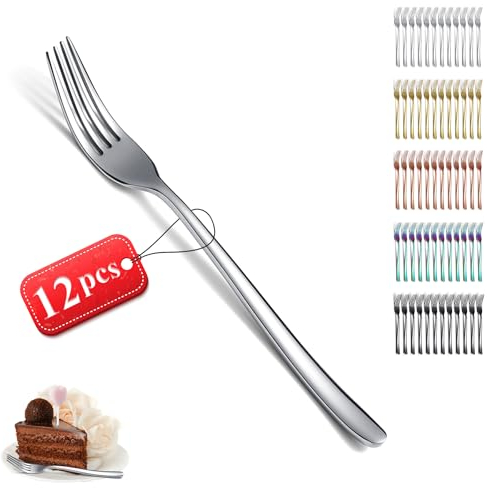 Kyraton Fourche de table 12 pièces, 20,5 cm de fourchettes en acier inoxydable ensemble de couverts, ensemble de fourchettes à dîner