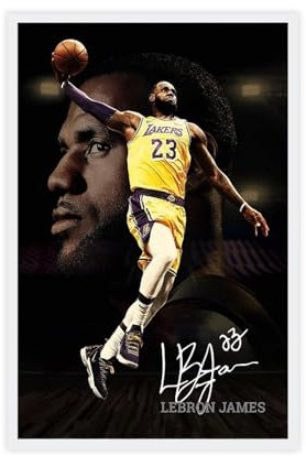 yiili LeBron James Poster auf Leinwand, Schlafzimmer-Dekor, Sportlandschaft, Büro, Raumdekoration, Geschenk, ungerahmt, 30 x 45 cm