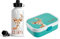 wolga-kreativ personalisierte Mepal Campus Kinder Brotbüchse und Wasserflasche für Mädchen Jungen Reh Lunchbox Pausenset Fächer Unterteilung Schule und Kindergarten