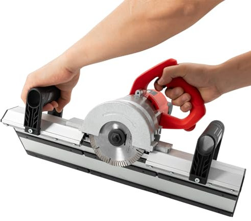 Professioneller Fliesenschneider Elektrischer 43-Grad-Fliesenschneidemaschine mit Aluminiumplatte und Sägeblatt Präzisions Fliesenfasenwerkzeug geeignet für Fliesen/Keramikfliesen