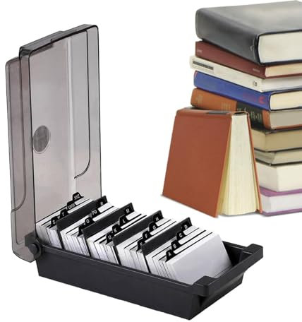 Visitenkartenetui, Visitenkartenhalter - Namenskarten-Organizer | Transparenter Visitenkarten-Organizer, große Visitenkartenbox für 500 Karten mit Tabs von A bis Z, geeignet für den Arbeitsplatz und z