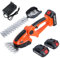 ohfruit Akku-Heckenschere, elektrische Heckenschere, 2-in-1-Mini-Heckenschere, Akku- und Grasschere, 21 V batteriebetriebener Strauchschneider, Rasentrimmer mit 2 wiederaufladbaren Batterien Rot