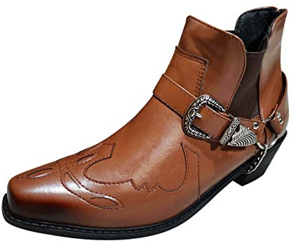 EJIMUQO Black Friday Stivali Western Uomo Con Cerniera Stivali Alti Uomo Neri Stivaletti Beige Uomo Stivaletti Moto Uomo 42 Stivali Stringati Uomo Elegante