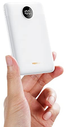 VEEKTOMX Power Bank Fast Charging 22.5W, 10000mAh Portable Charger USB C, Small Battery Pack with PD QC 3.0, Travel Powerbank for iPhone 16 15 14 13 12 11, Samsung and More (White)
