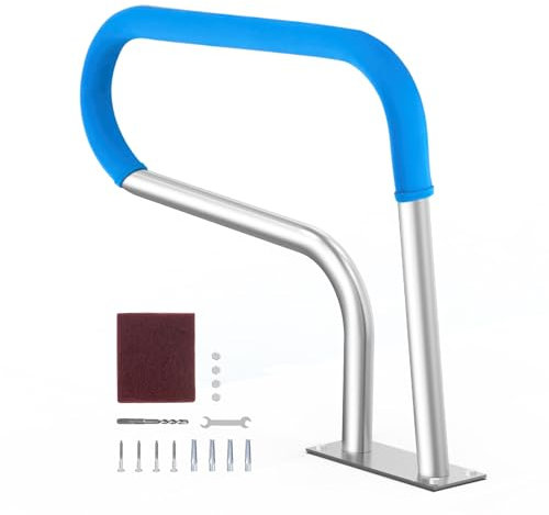 VEVOR Barandilla para Piscina 805 x 585 mm Pasamanos para Piscina de Acero Inoxidable con Placa Base Barra de Seguridad Antioxidante para Piscinas, Interiores, Exteriores, Terrazas, Blanco plateado