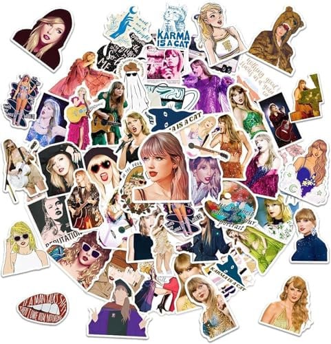 100pcs Popular Music Stickers Waterproof Vinyl Decals for Water Bottle Laptop Guitar Car Luggage Skateboard Manga Gifts for Teens Girls Boys (Popular Music Stickers)