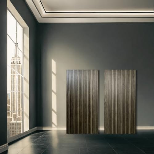 Piastrelle effetto legno marrone pannelli acustici legno punch scuro opaco 60 x 120 cm