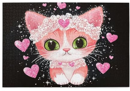 Katze Puzzle 1000 Teile Erwachsene Traum, Puzzles mit Verpackung Box und Poster, Lustig Stress Abbauen Familien Unterhaltungsspiele für Raumdekoration, Kreative Geschenke für Männer/Frauen 1T-100