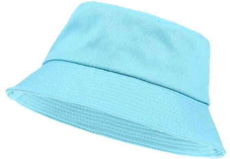 Yolev Fischerhut Damen Eimerhut Einfarbig Sonnenblende Bucket Hat mit UV Schutz Sonnen Hut Blau Faltbar Sommer Outdoor Sporthut Anglerhut Herren