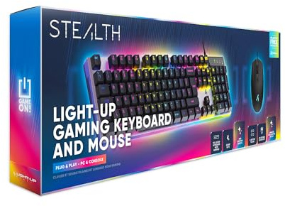 STEALTH Gaming Light Up Keyboard and Mouse - Compatible with PC