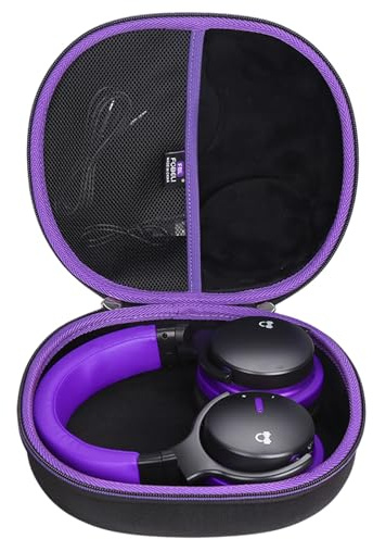 FBLFOBELI Hard Headphone Storage Case for Silensys E7 / PurelySound E7 / MOVSSOU E7 / COWIN E7 / Tapela E7 / Audonia E7 Active Noise Cancelling Bluetooth Headphones (Case Only) (Purple)