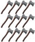 Woodsman Axe with Brown Handle Fancy Dress Accessory - 41 cm Long Plastic Axe Prop with Wooden Handle - Perfect Fake Axe for Halloween and Book Fancy Dress Prop - Pack of 12