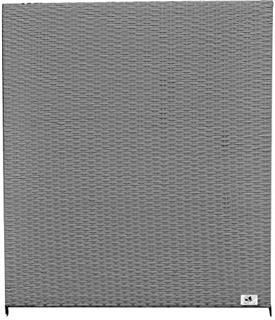 Gartenfreude Zaun, Polyrattan Element Alu Rahmen, wetterfest, zweiseitig geflochten, grau, 80x4x90 cm, 2550-1007-056