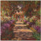 ARTland Wanddeko Wandbild Alu Verbundplatte für Innen & Outdoor Bild 50x50 cm Pflanzen Bäume Blumen Weg in Monets Garten in Giverny 1902 Impressionismus Claude Monet T6UD