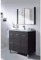 Bagno Italia Mobile bagno arredo da 80x45xH80 cm con piedini grigio scuro specchiera lavabo in ceramica
