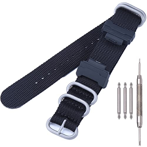 MCXGL Heavy Duty Nylon Uhrenarmband mit Adapter 16mm kompatibel mit GShock Dw5600 GW6900 GA110 GA120 GA100 Herren Watch band