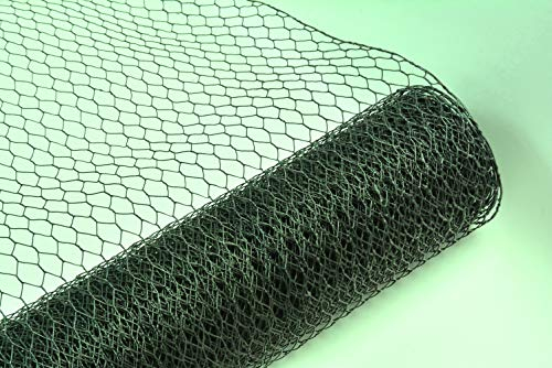 Maschendrahtzaun Kaninchendraht Kükendraht Hasendraht grün Draht 30-100 cm Höhe Sechseckgeflecht Sechseckdraht (Maschenweite: 25 mm Höhe: 75 cm)