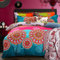Colección de Ropa de Cama Bohemia,Individual,2 Piezas,étnica,Vintage,Floral,sábana Cremallera,Microfibra patrón Bohemio,Funda de Colcha
