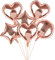 Happium 18 Rose Gold Heart, Star, Round Champagne Foil Balloons Pack of 6, Large Balloons with 10 m Roll Ribbon, Party Decorations