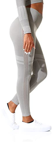 STARK SOUL Seamless Sport Leggings - High Waist für Damen | in grau-Melange, Größe S