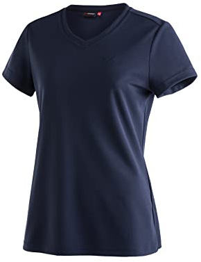 Maier Sports Damen Trudy T-Shirt Funktionsshirt Outdoor-Shirt | Atmungsaktives Piqué Basic Shirt mit V-Ausschnitt für Wandern, Gym & Freizeit, Perfekt für den Sommer