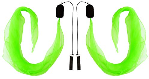 Diabolo Freizeitsport UV leucht Poi in Grün - Angel Wings Spinning Pois. Spiral Pois, Soft-Pois für Anfänger und Profis