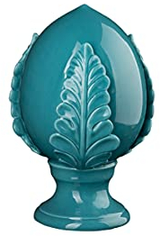 Baroni Home Pumo Pugliese Colorato, Pumo Decorativo in Porcellana Dipinta a Mano, Colore Turchese, Misure 9X9X14 cm