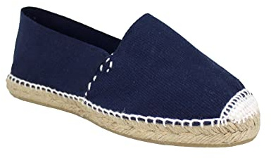 Desconocido Espadrillas classiche in tela con suola in juta, Blu navy, 45 EU