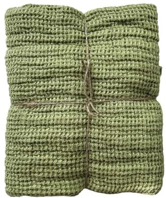 JOWOLLINA Badetuch Saunatuch Duschtuch 100% Leinen Stonewashed Waffelpique (Sage, 70 x 140 cm)