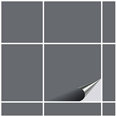 FoLIESEN - Fliesenaufkleber 5x20 cm | selbstklebende Fliesen-Folie für Bad & Küche | entfernbare Klebe-Folie für Wandfliesen Küchenrückwand & Bordüren | 40 Klebefliesen, .:Betongrau matt