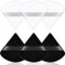 AUAUY 6 PCS Dreieck Makeup Puderquaste, Gesicht Schwämmchen Powder Puff, Waschbar Wiederverwendbar Makeup Sponge, Nass Trocken Make up Werkzeug für Loses Puder oder Foundation Rouge (3 Schwarz+3 Weiß)