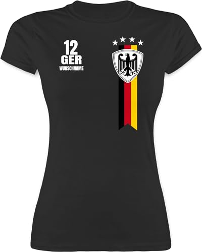 Shirt Damen - 2026 Fussball Fanartikel - Germany WM Fan Deutschland - XL - Schwarz - em Shirts fußball Trikot fußball. Europa Funshirts für Frauen deutsche Nationalmannschaft t-Shirt em-Trikots