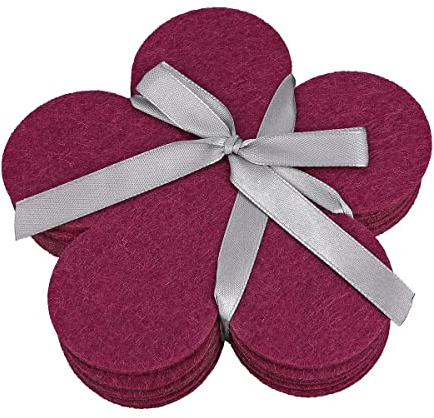 GILDE Trinkuntersetzer, Blume, Magenta, 6er Set, Filz, ca. 11x11cm x 3mm, bei 30° waschbar