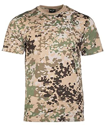 Mil-Tec Tarn T-Shirt Herren • Camouflage T-Shirt aus Baumwolle • Bequemes Kurzarm Army Shirt für Outdoor, Sport oder Freizeit • Bundeswehr Flecktarn-Shirt