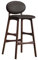 JUNNIU Tabourets de Bar en Bois Massif Simples et Modernes, Pieds en Noyer avec siège en PU, Chaise de Petit-déjeuner à Dossier, Hauteur d'assise 75 cm (Couleur: Noir) Decoration